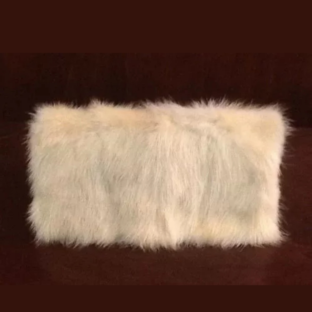 Vintage JM Towne Co. Ivory Fur Checkbook